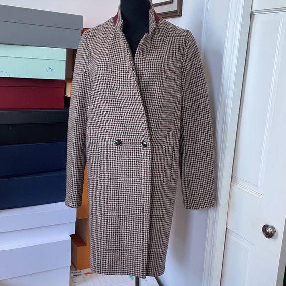 Zara check plaid long coat. - Picture 5 of 13